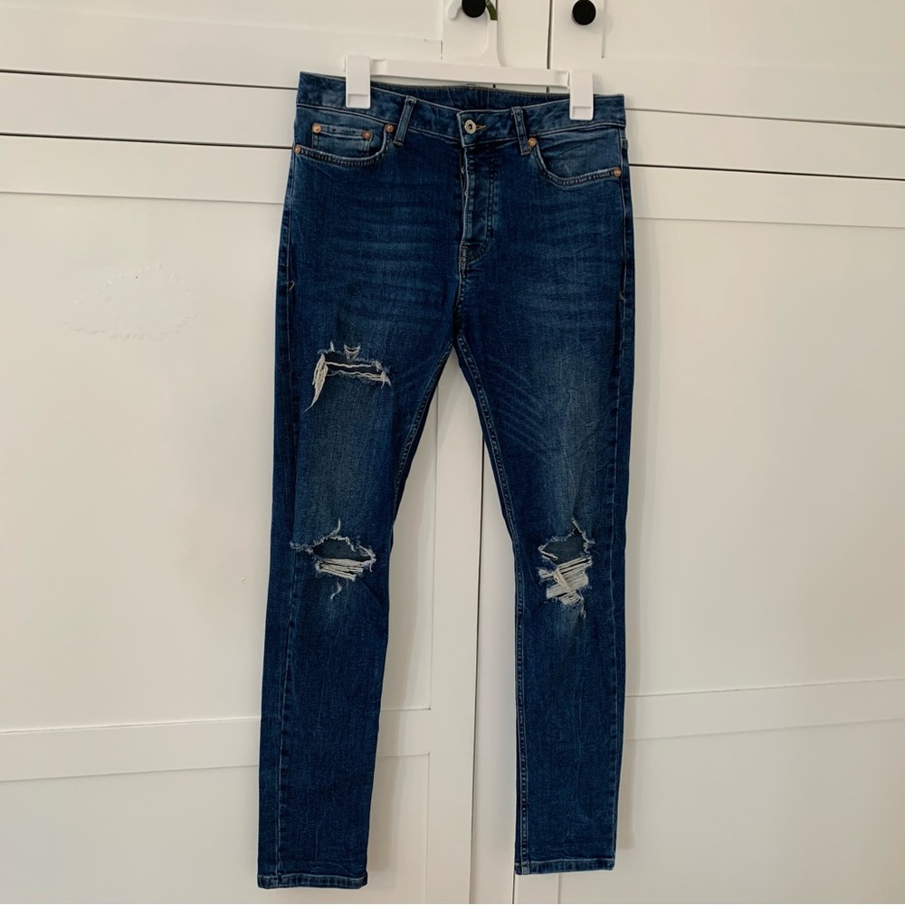 Men’s Topman Distressed Skinny Jeans Size 30